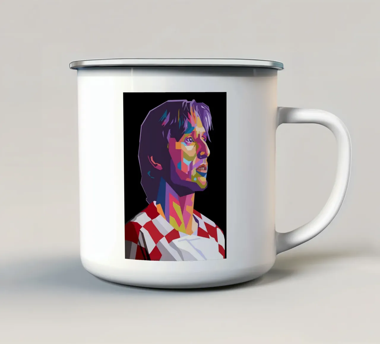 Luka Modric giocatore di calcio della Croazia tazza in smalto da Hantamrata
