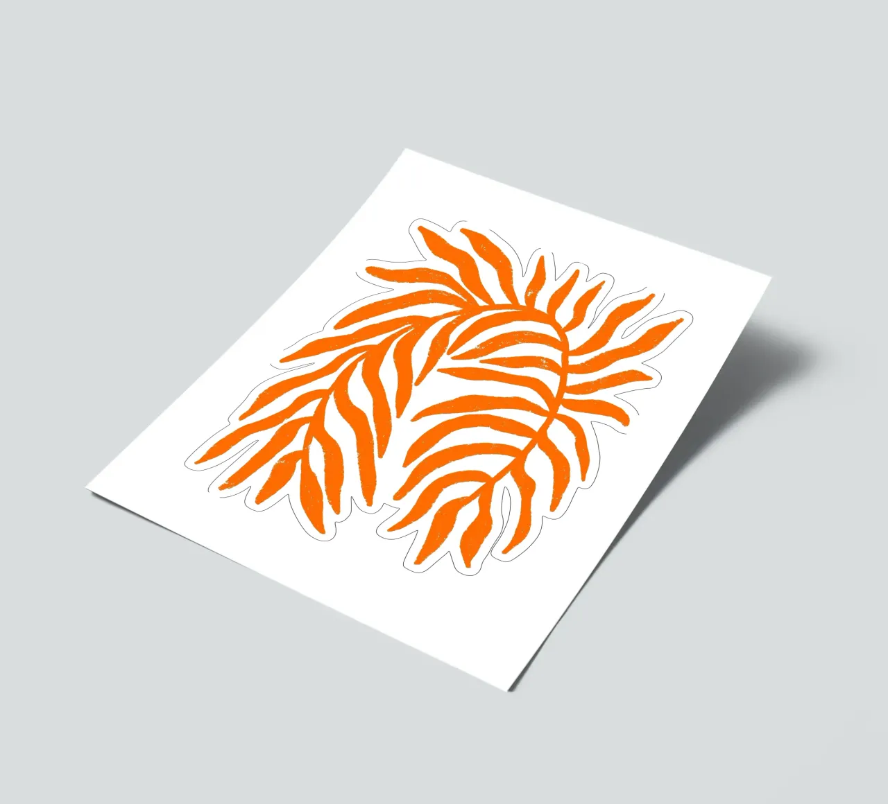 Orange Silhouette Strukturierter Zweig 1 Stickerbogen von Wackapacka