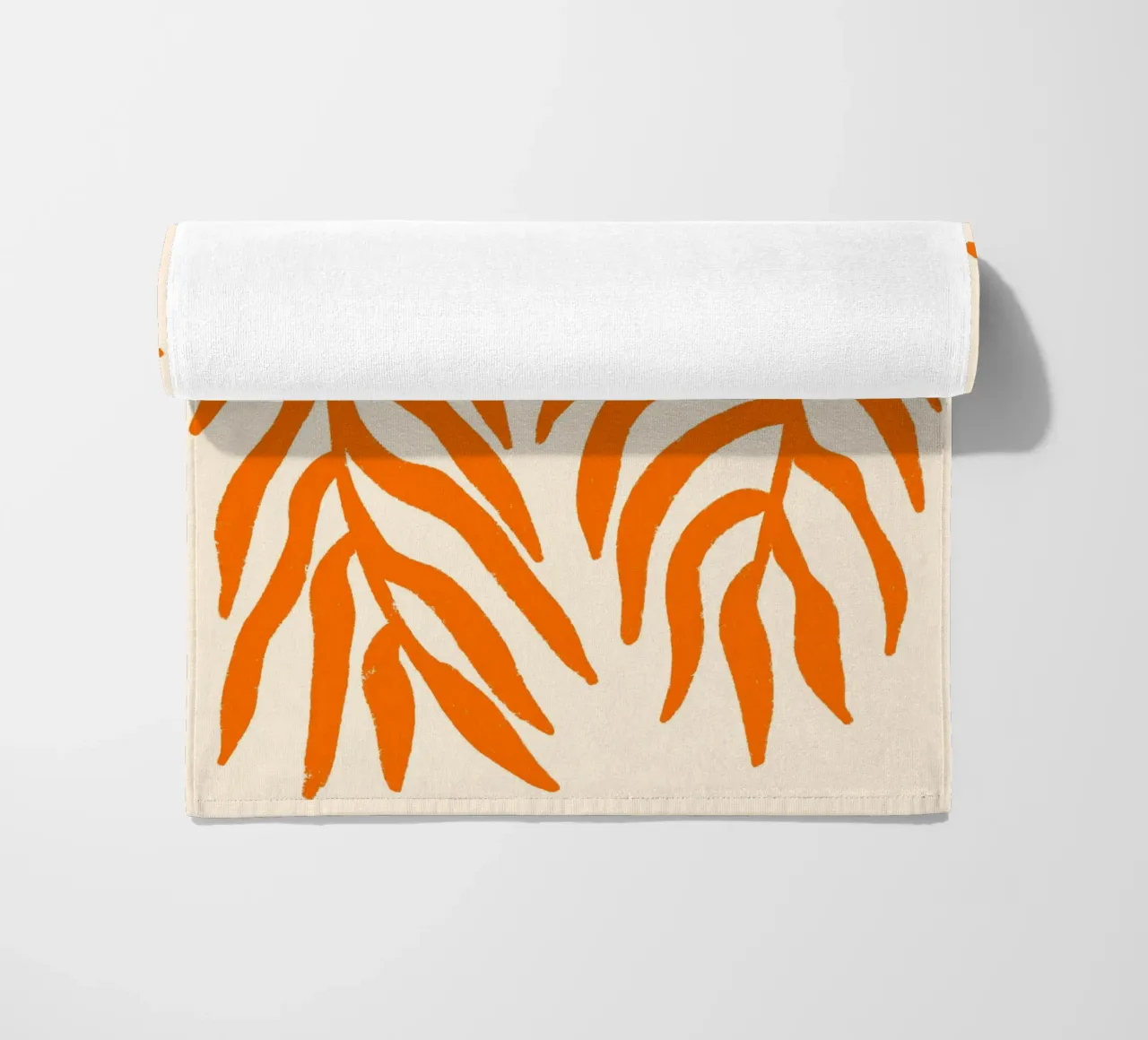 Orange Silhouette Textured Branch 1 beach towel by Wackapacka
