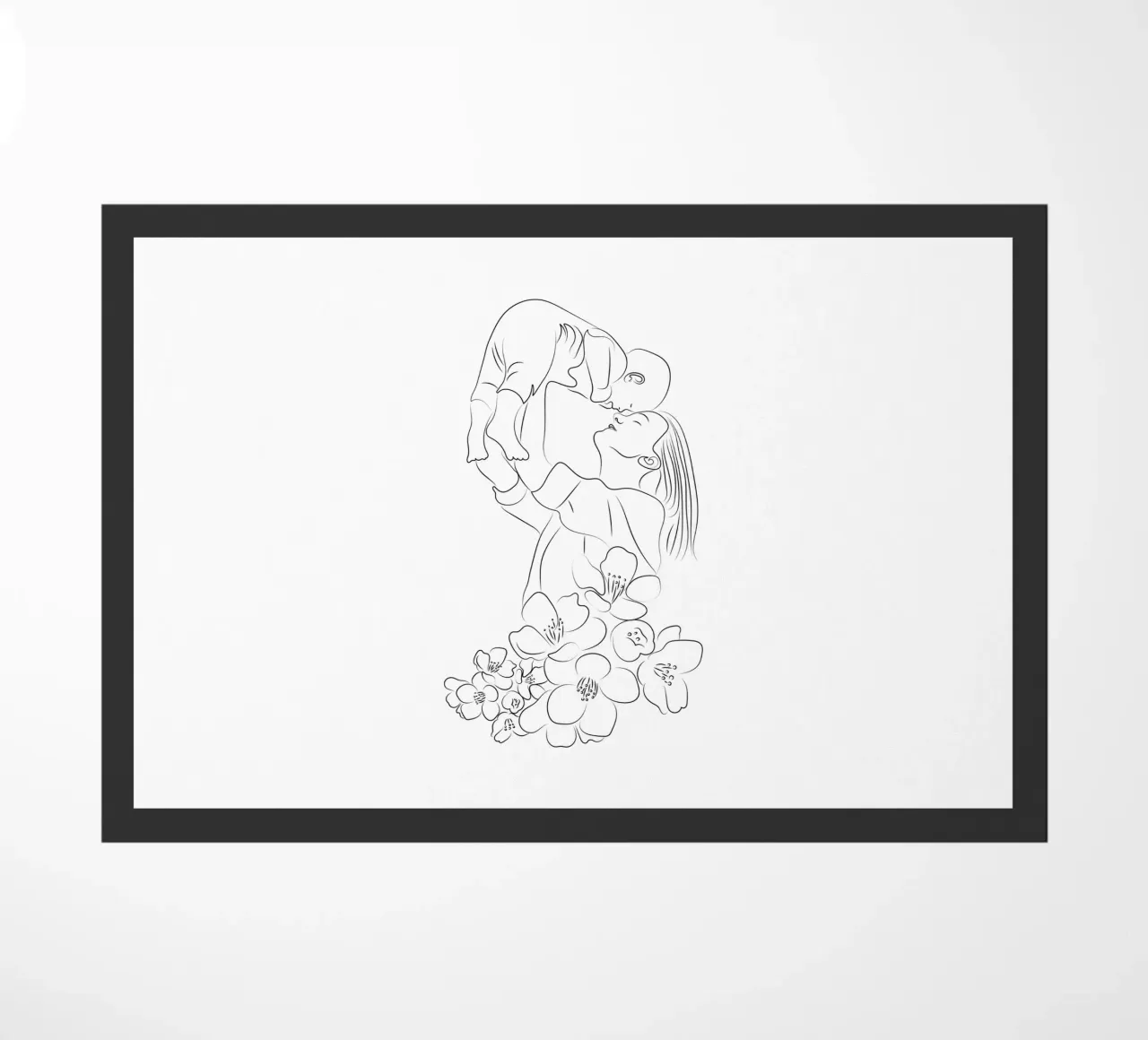 Line art madre e bambino zerbino da Dream Print Designs