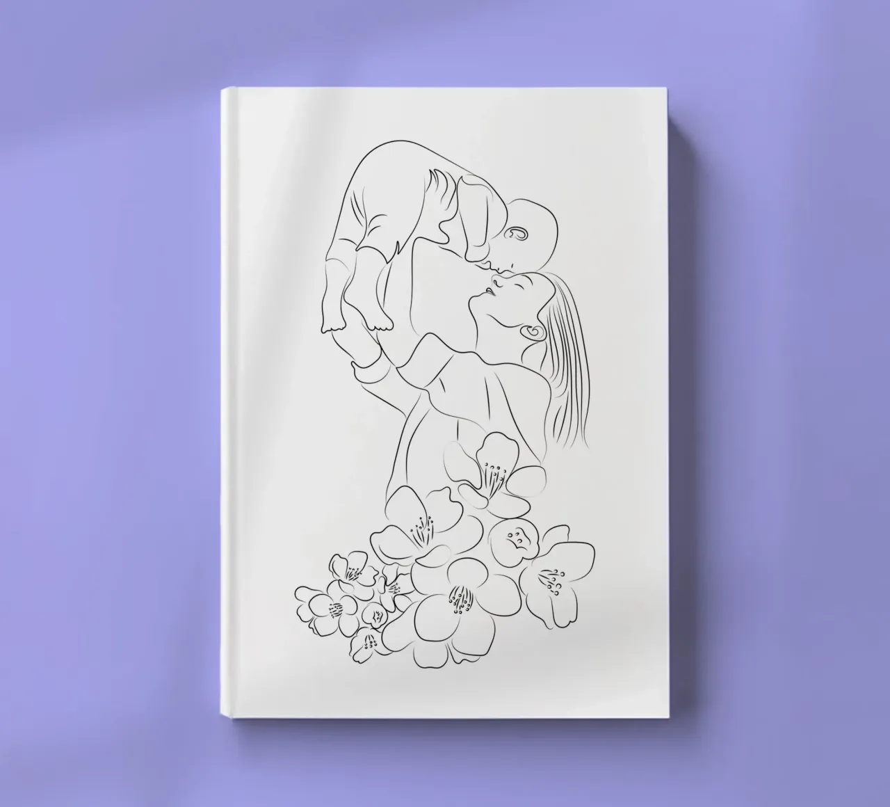 Mother and Baby Line Art notebook by Dream Print Designs