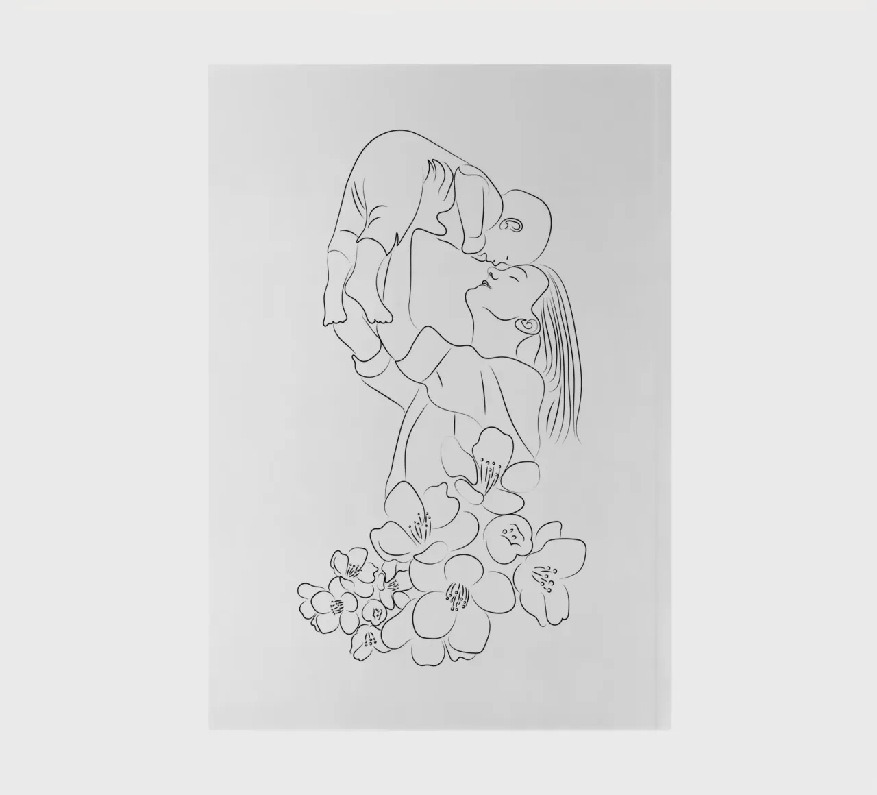 Mother and Baby Line Art notebook by Dream Print Designs