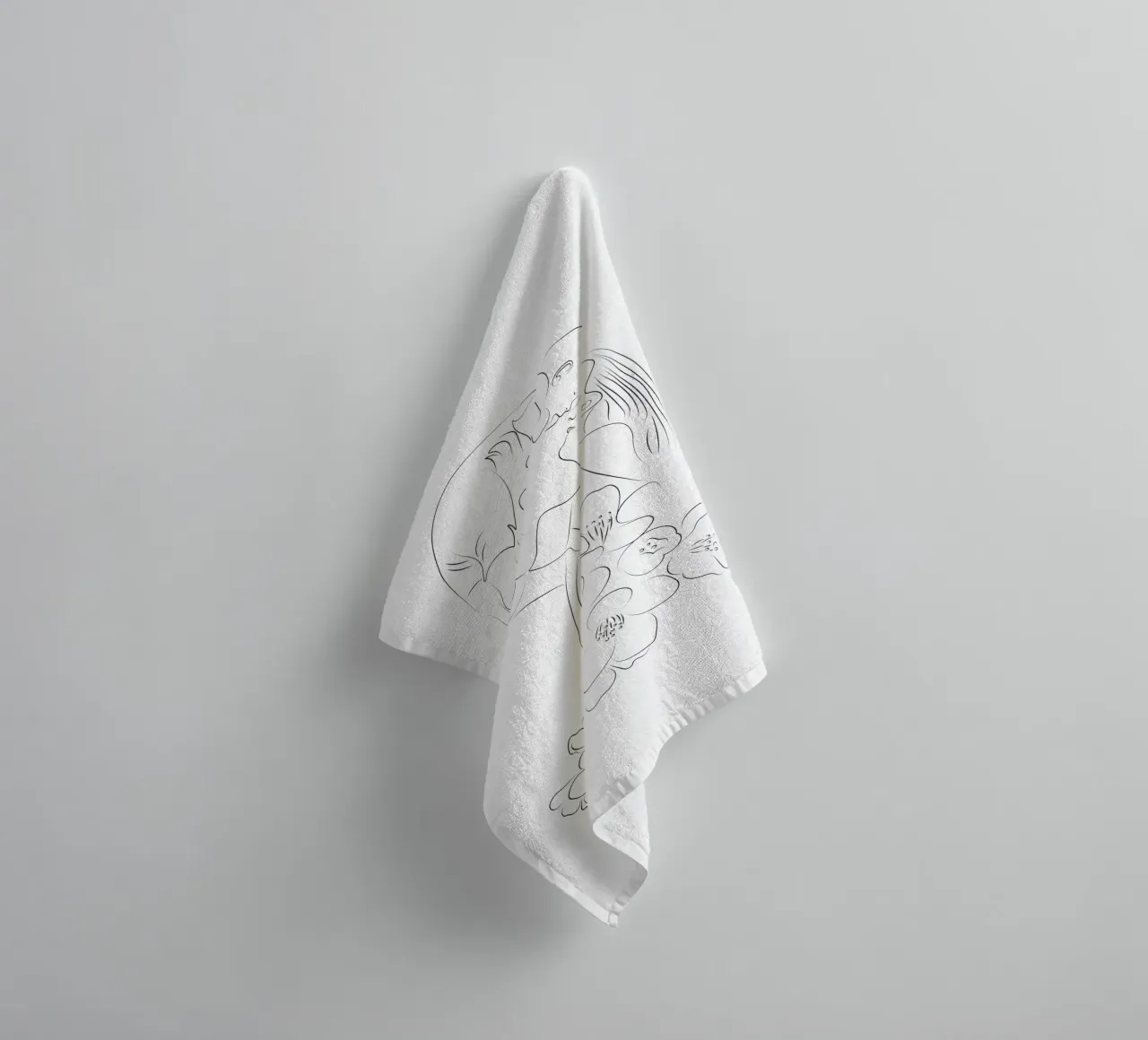 Dessin au trait de la mère et du bébé serviette de bain de Dream Print Designs