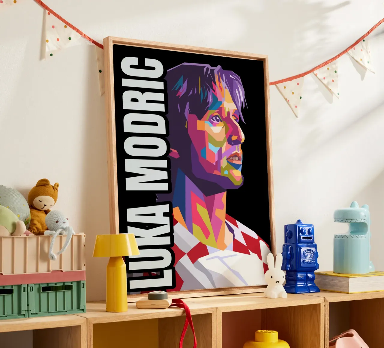 Calcio iconico-Luka Modric tela con Cornice a cassetta da Hantamrata
