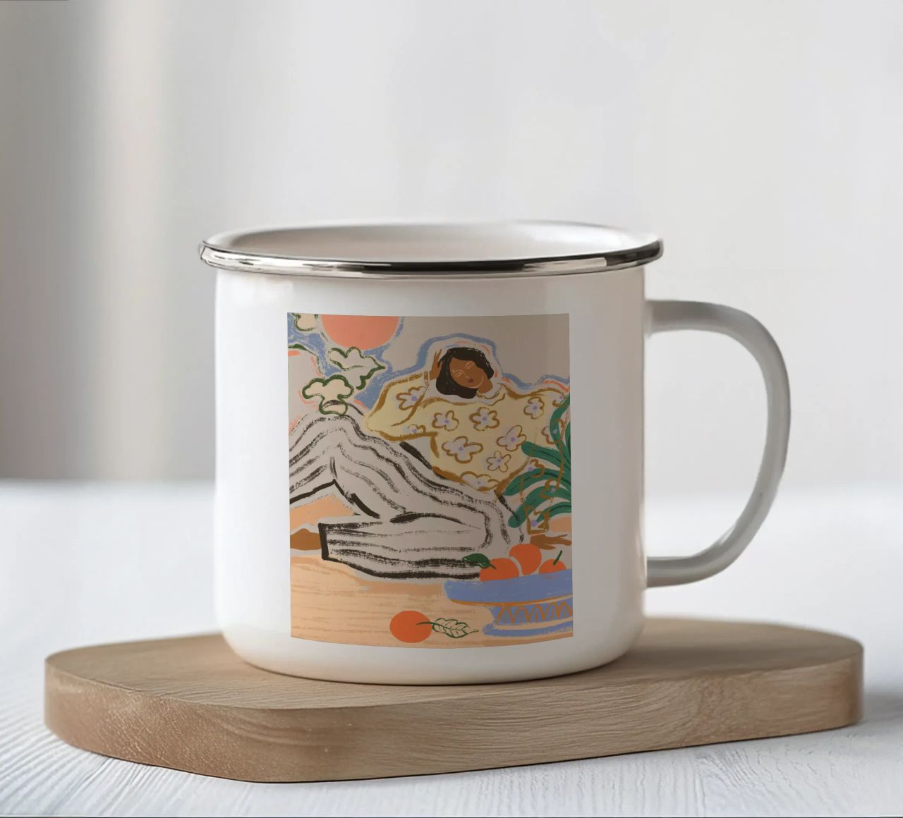Lazy Days tazza in smalto da Arty Guava