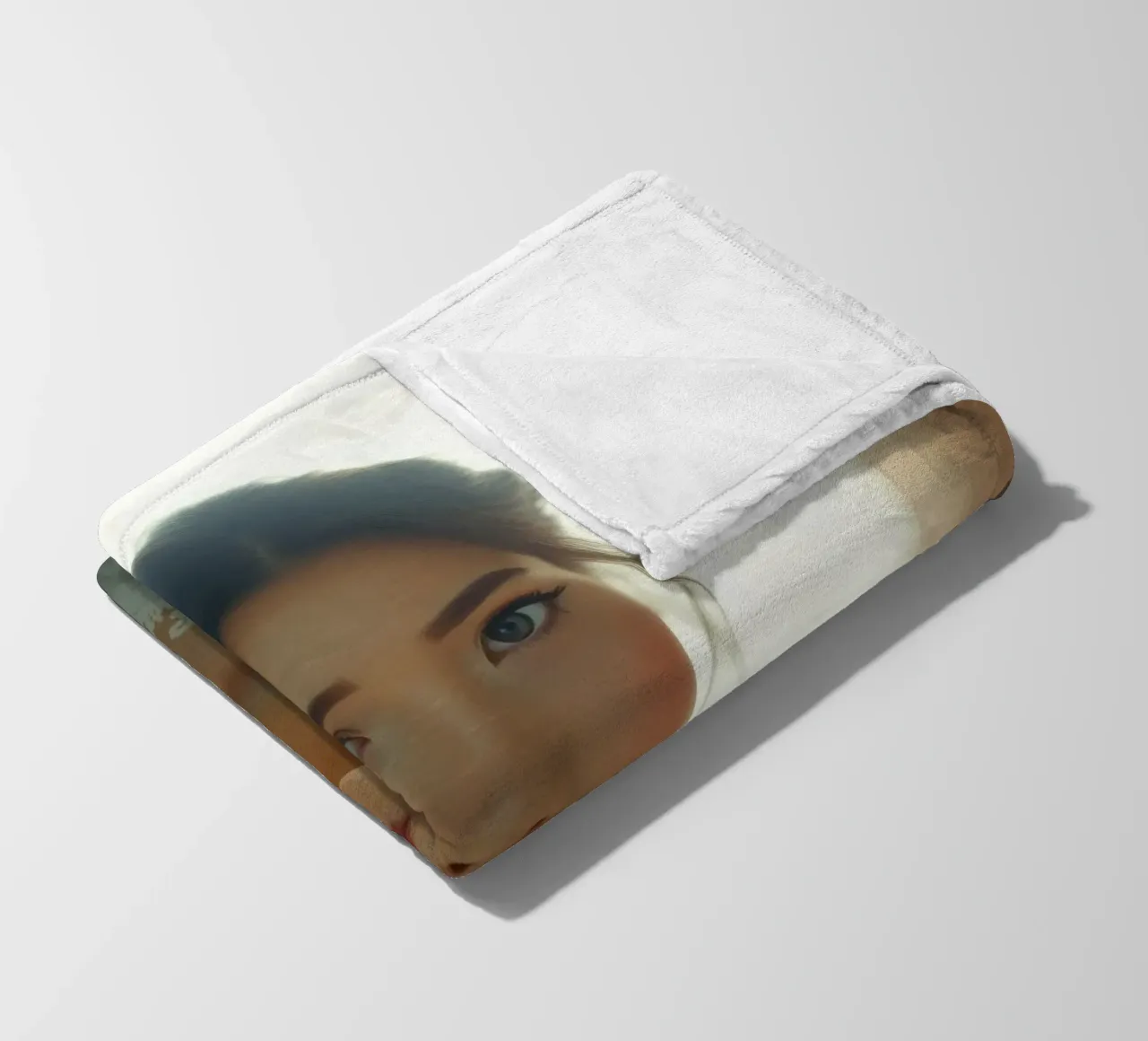 Een bruid met lang, donker haar, elegant gestyled fleecedeken van DesignDoodle