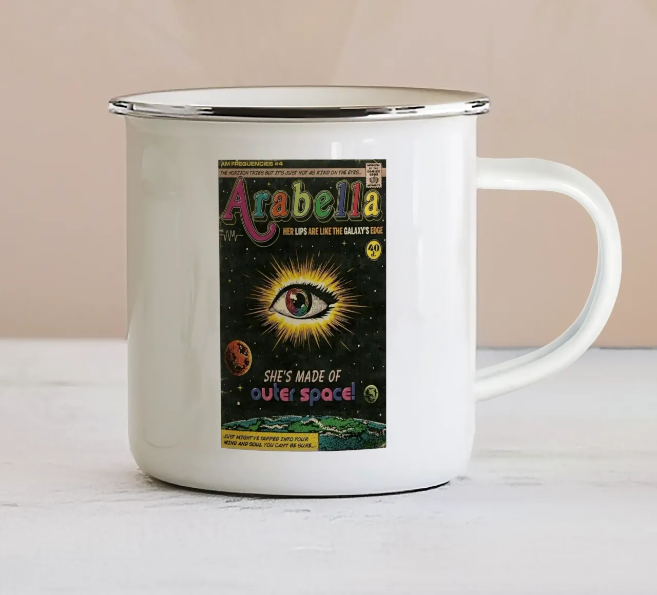 One Eye Monkeys Arabella tazza in smalto da Alex happy shop