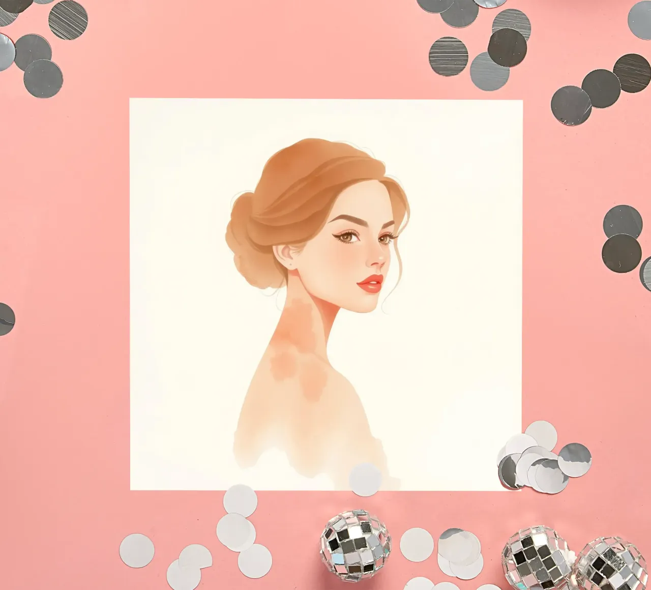 mujer de rasgos suaves y cabello claro con un estilo minimalista pegatina de DesignDoodle