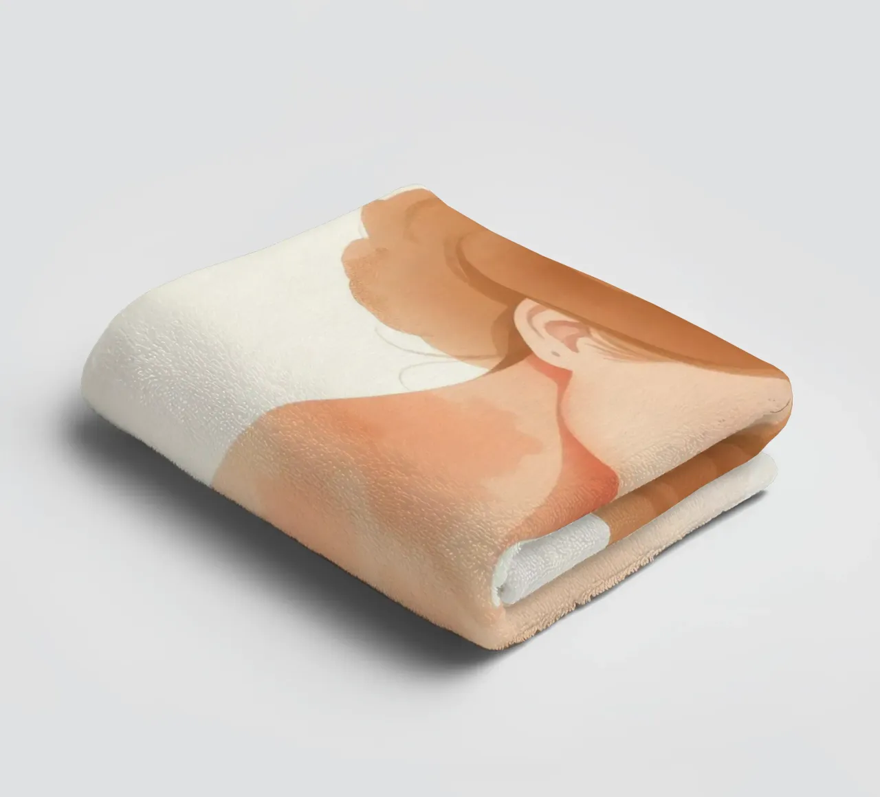 woman with soft features and light hair in a minimalist styl towel by DesignDoodle