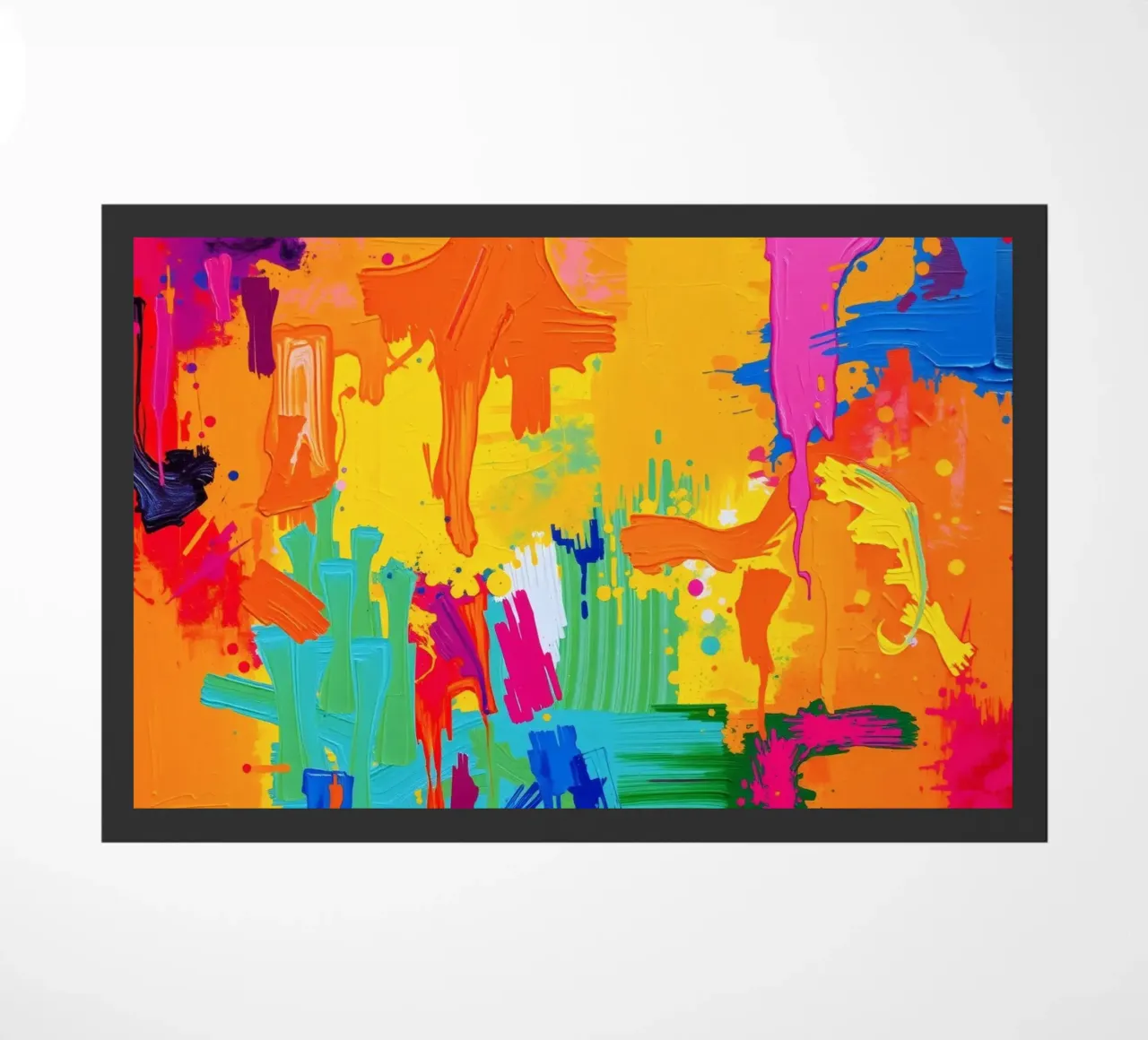 Vivace dipinto astratto che mostra un'esplosione di colori che si mescolano zerbino da DesignDoodle