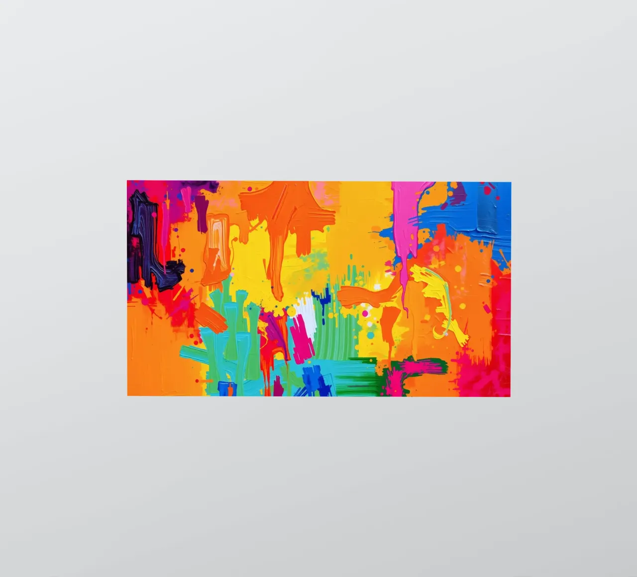 Lebendiges abstraktes Gemälde, das einen Ausbruch von Farben zeigt, die sich Sticker von DesignDoodle
