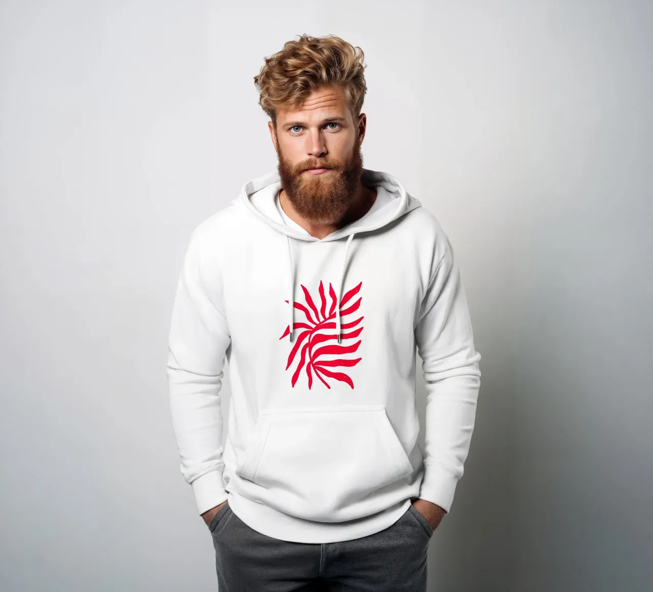 Silhouette rossa Ramo strutturato 2 felpa con cappuccio da Wackapacka