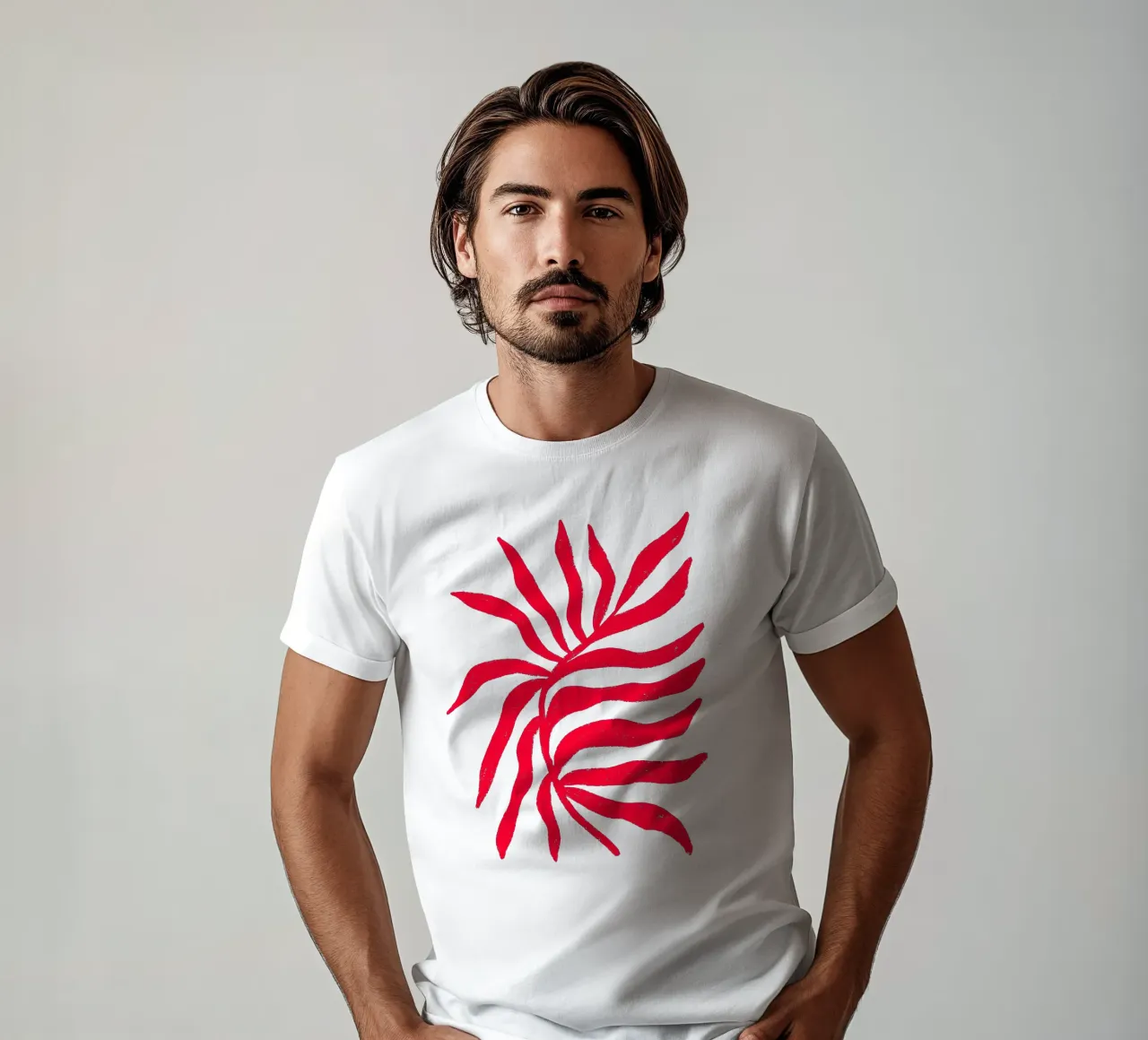 Roter Scherenschnitt Texturierter Zweig 2 T-Shirt von Wackapacka