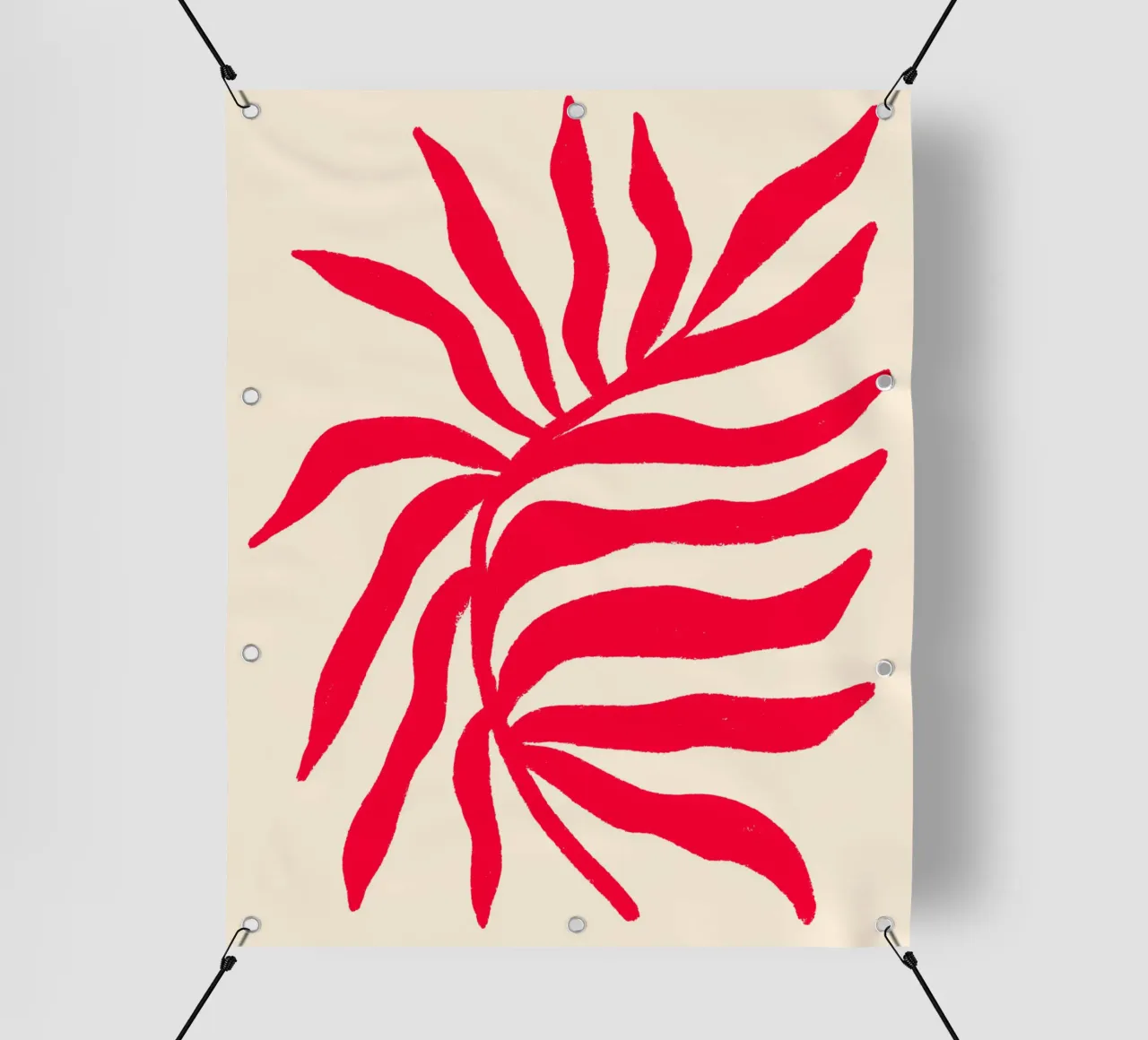 Red Silhouette Textured Branch 2 pvc cover by Wackapacka