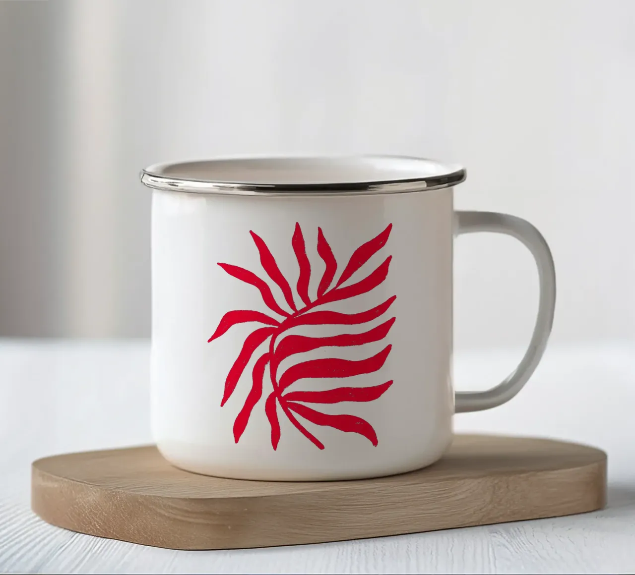 Silhouette rossa Ramo strutturato 2 tazza in smalto da Wackapacka