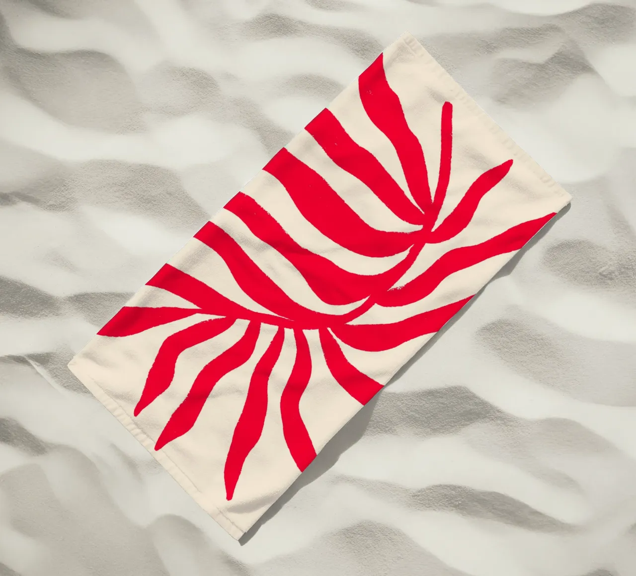 Rood silhouet gestructureerde tak 2 strandhanddoek van Wackapacka