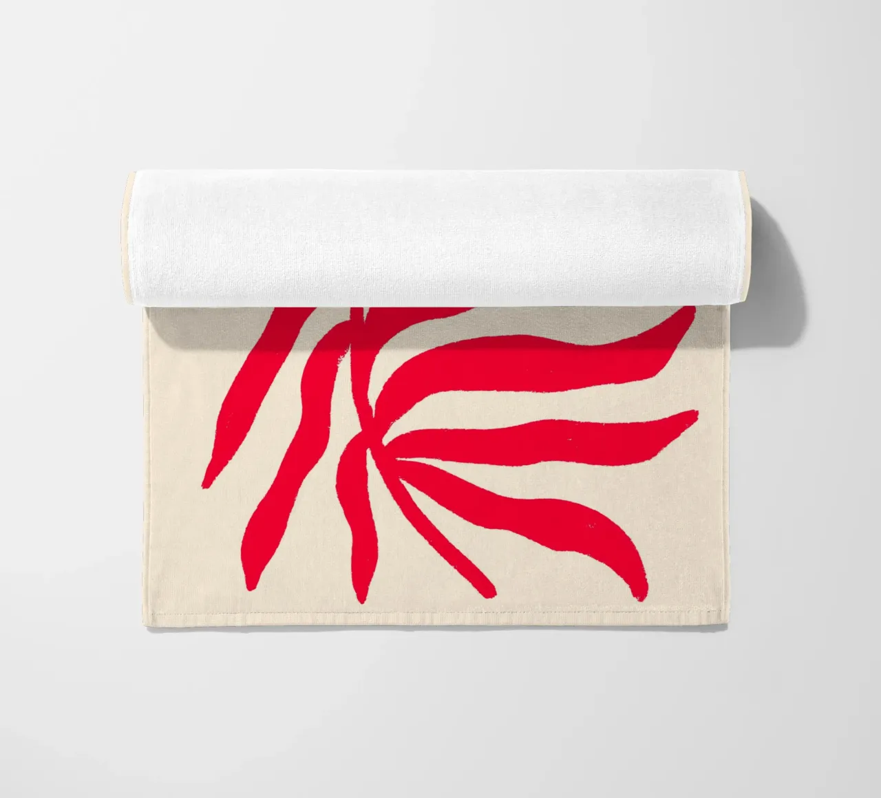 Rood silhouet gestructureerde tak 2 strandhanddoek van Wackapacka