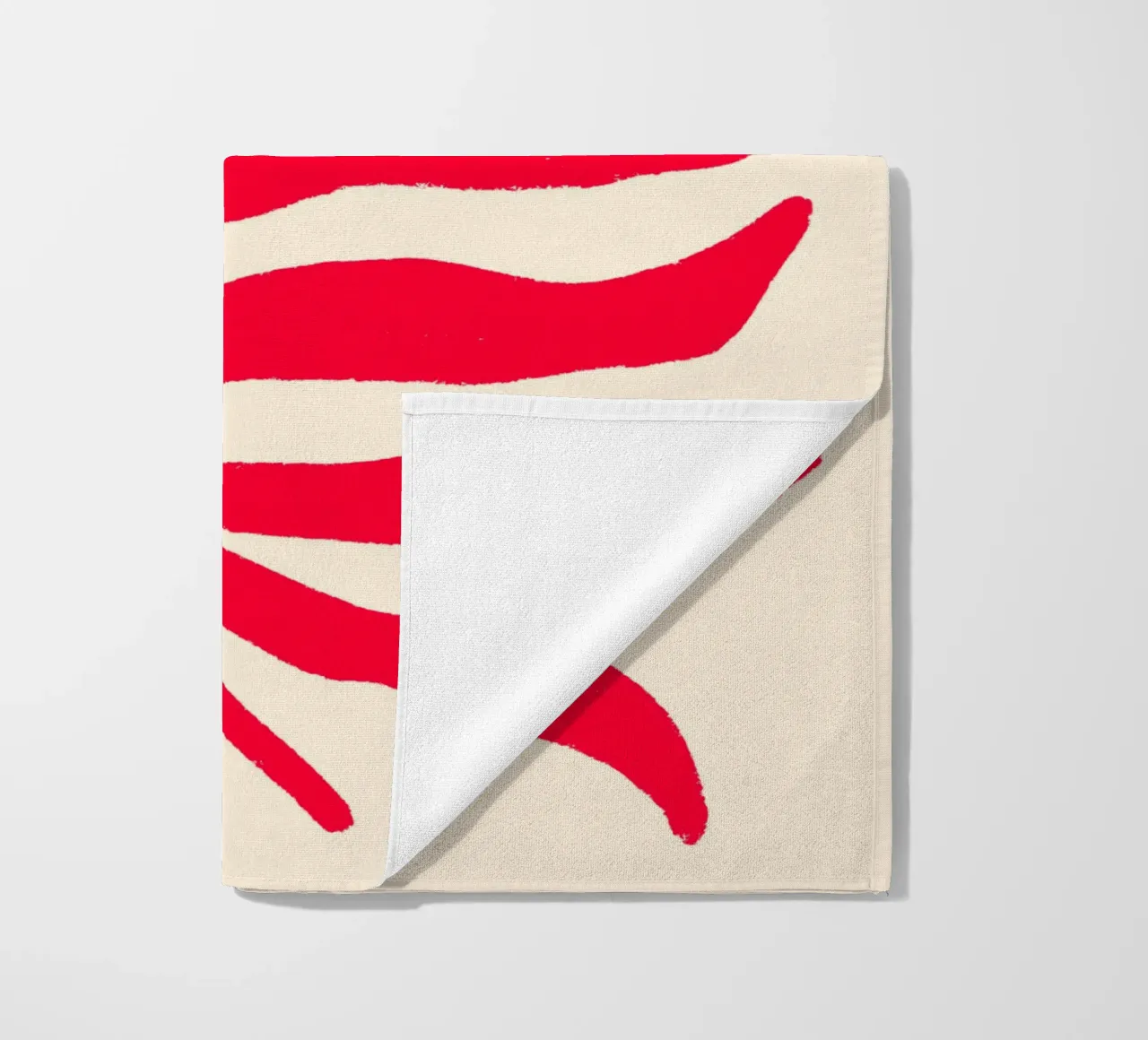 Rood silhouet gestructureerde tak 2 strandhanddoek van Wackapacka