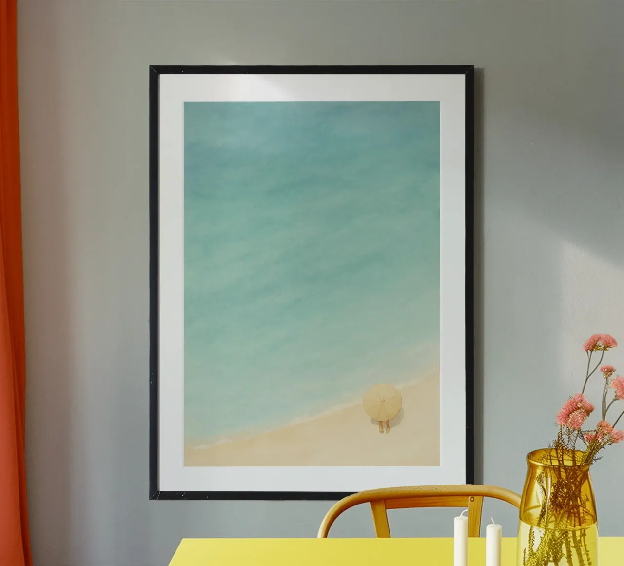 Minimalist Beach Umbrella Art poster da Mosaic Dialogue