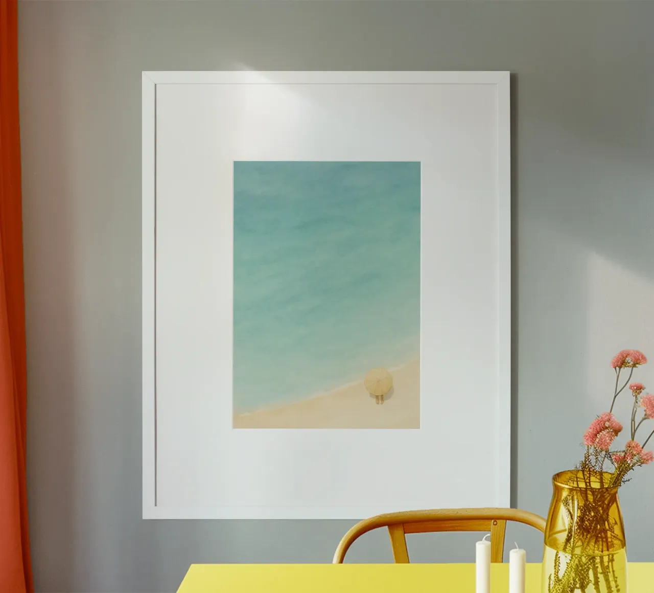Minimalist Beach Umbrella Art poster da Mosaic Dialogue