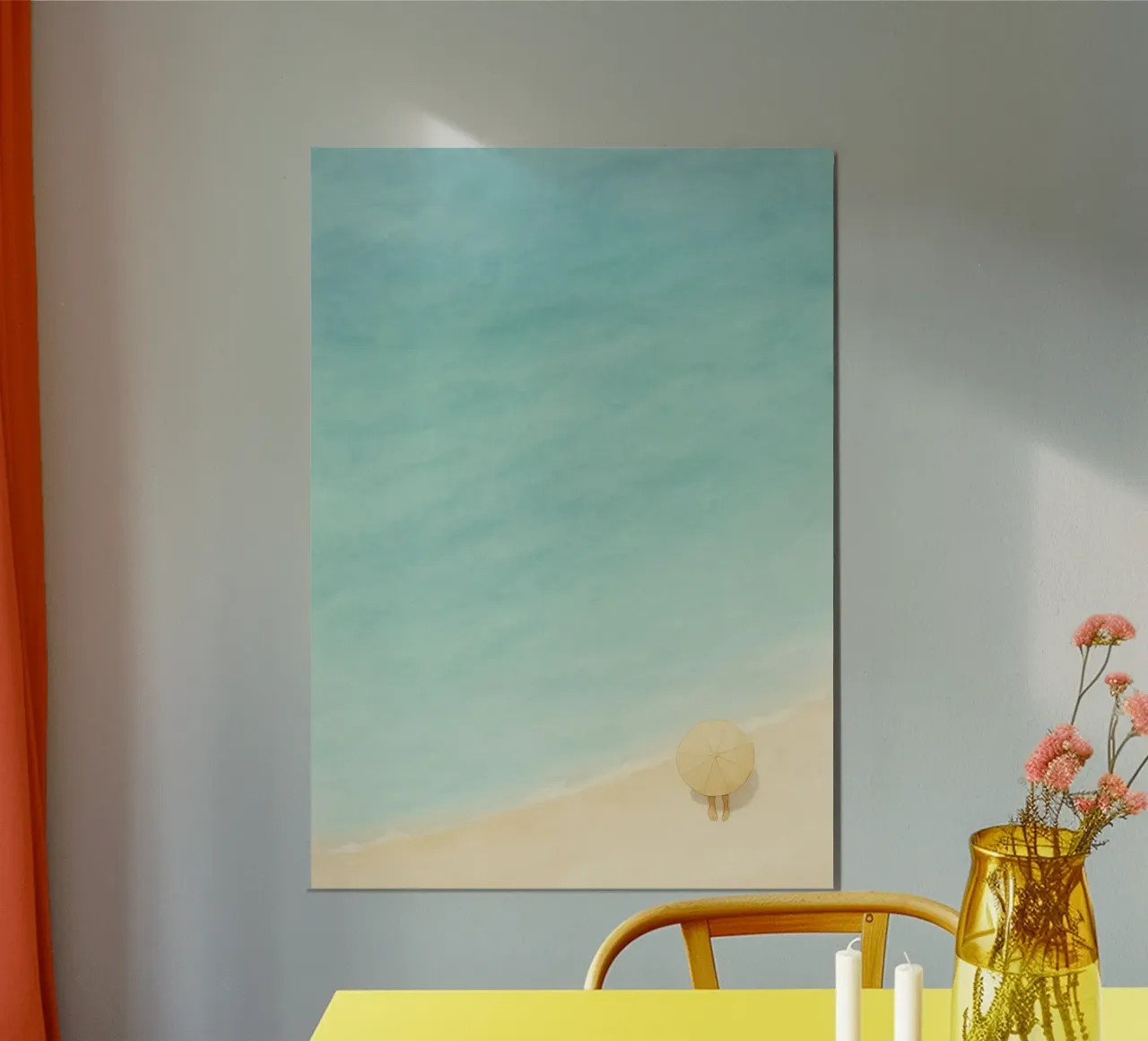 Minimalist Beach Umbrella Art poster da Mosaic Dialogue