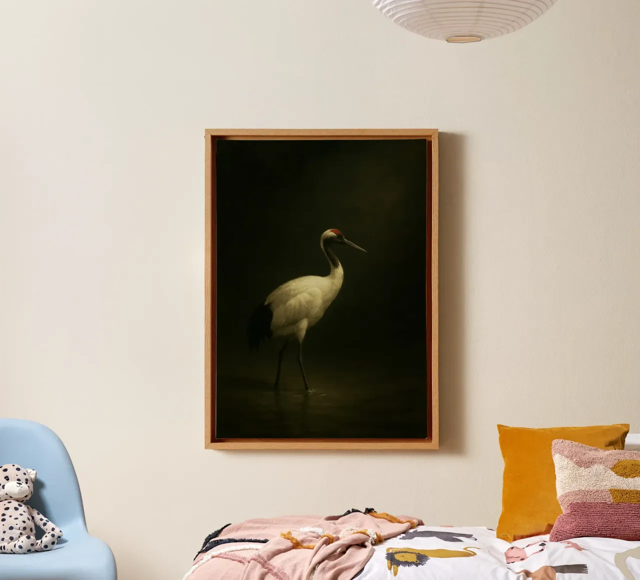 Moody Minimalist Crane Art tela da Mosaic Dialogue