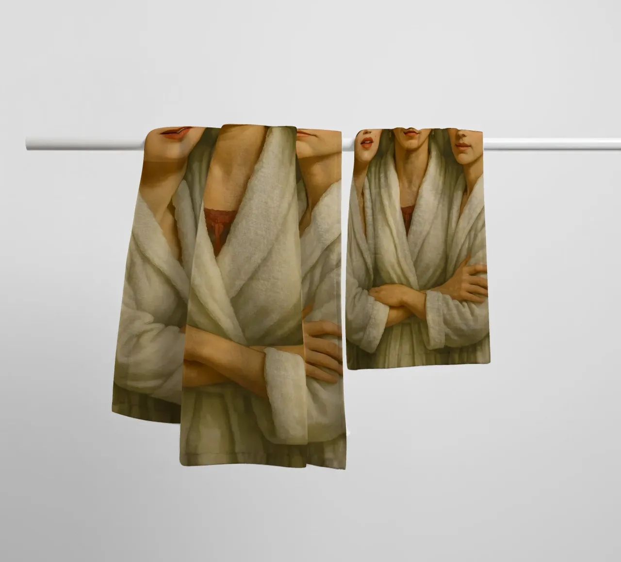 Marilyn Monroe Frida Kahlo Audrey Hepburn in accappatoio asciugamano da bagno da ARTOMATIC