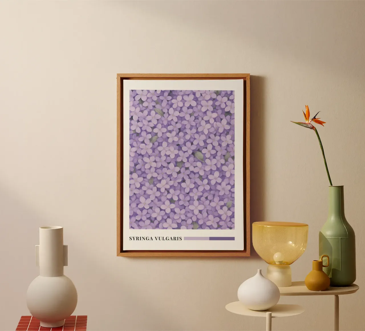 Lilac Floral Botanical Art tela con Cornice a cassetta da Mosaic Dialogue