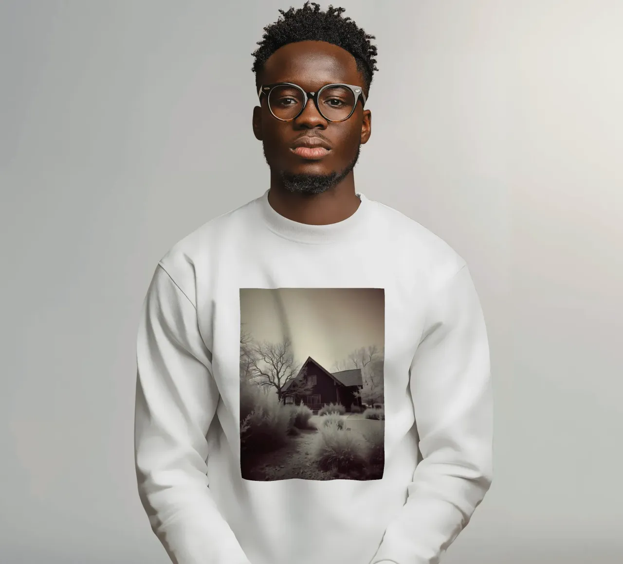 Incantevole casa in legno circondata dal fogliame in una zona tranquilla felpa da DesignDoodle