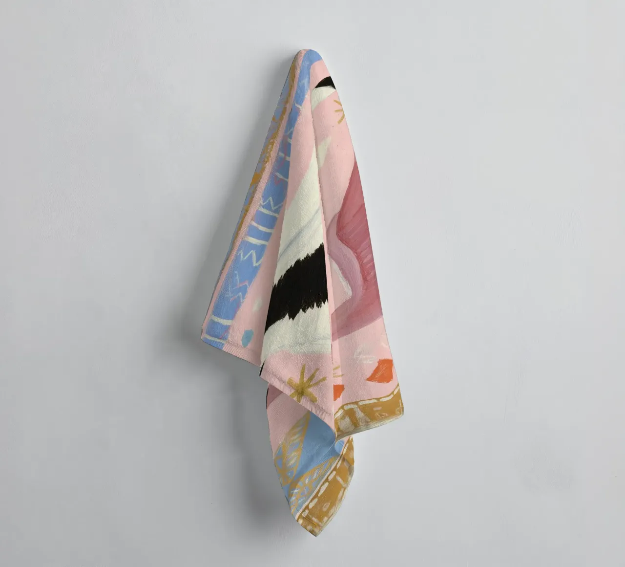 Boho Wall art, Bird Print, Abstract Modern Art towel by Boheme