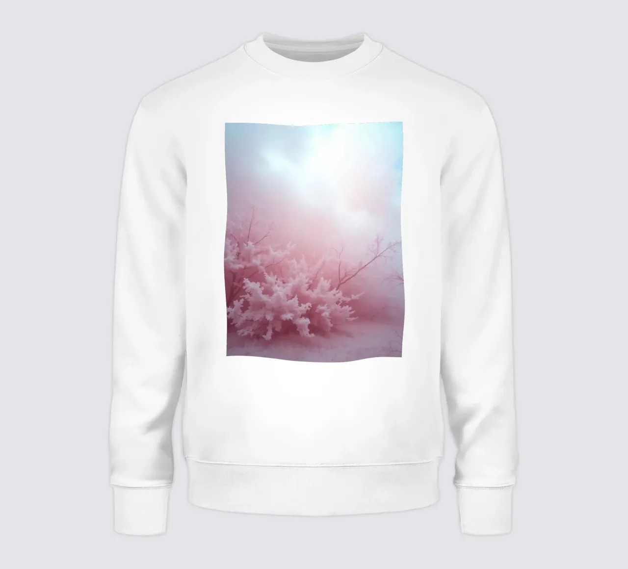 il paesaggio con il fogliame rosa e la nebbia all'alba crea un sogno felpa da DesignDoodle