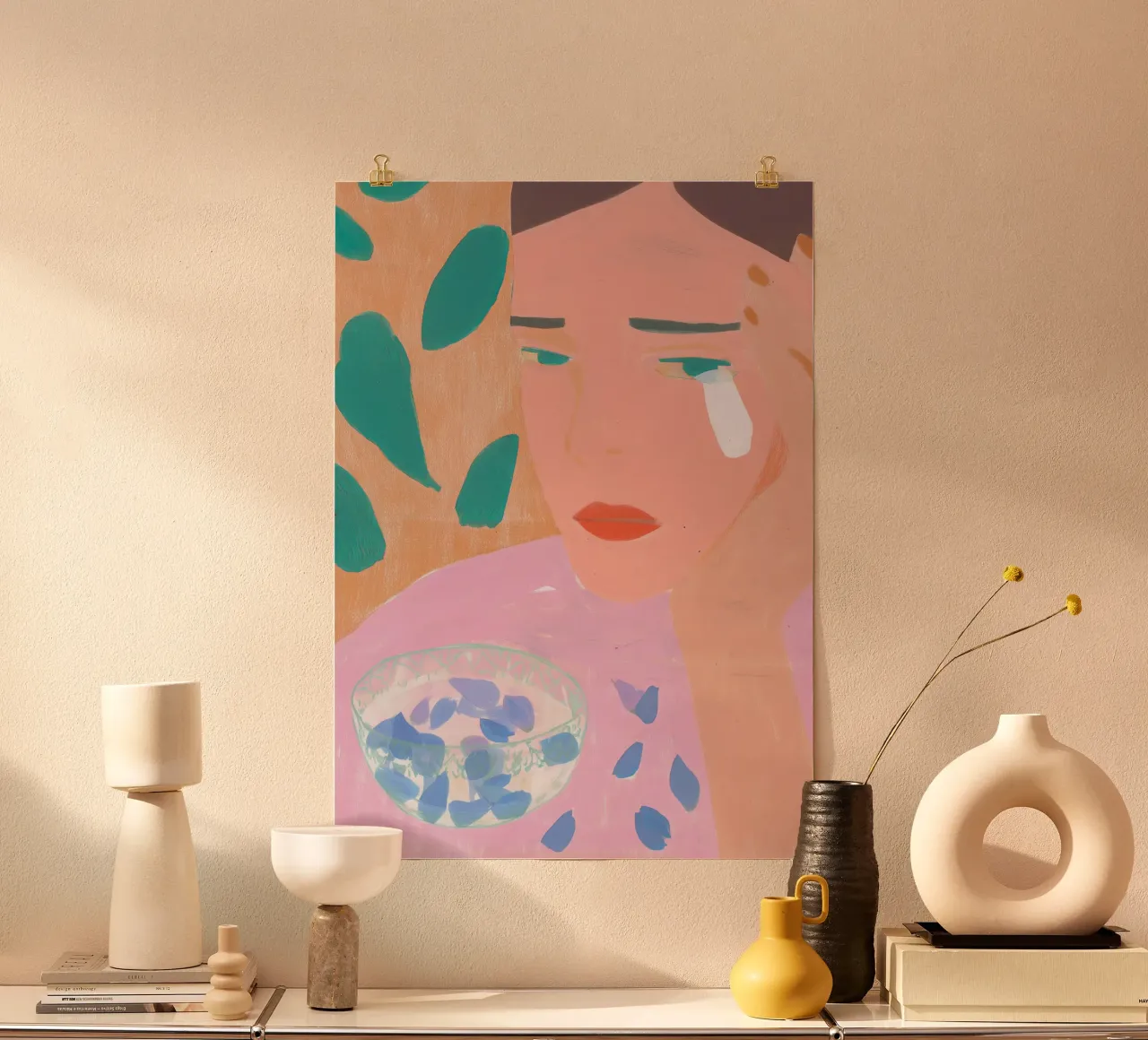 Abstracte Vrouw, Levendige Boho Muurkunst poster van Boheme