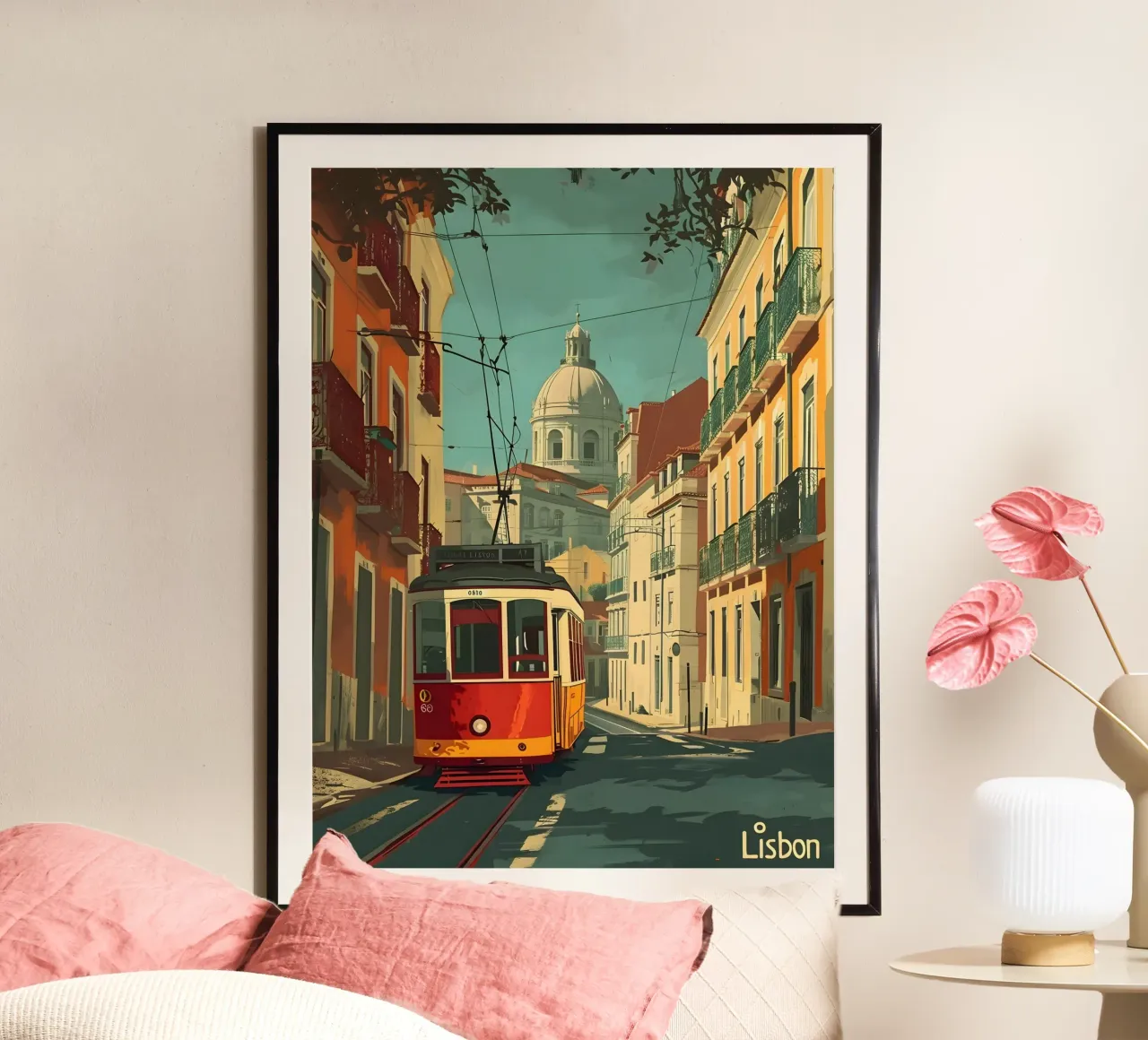 Arte vintage a Lisbona poster da Vintage Travel Art