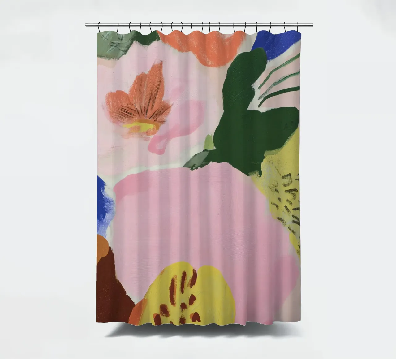 Abstract Flower Print, Floral Wall Art, Modern Poster shower curtain by Boheme