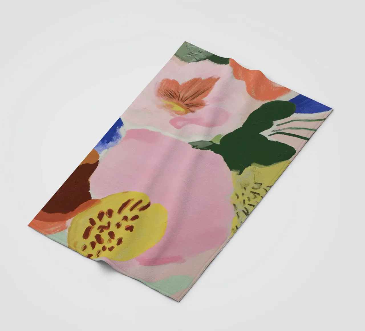 Abstract Flower Print, Floral Wall Art, Modern Poster fleece blanket by Boheme