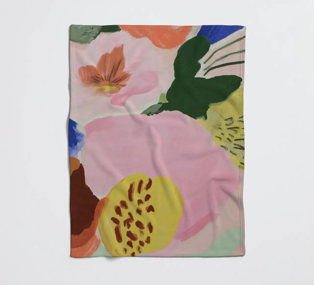 Abstract Flower Print, Floral Wall Art, Modern Poster fleece blanket by Boheme
