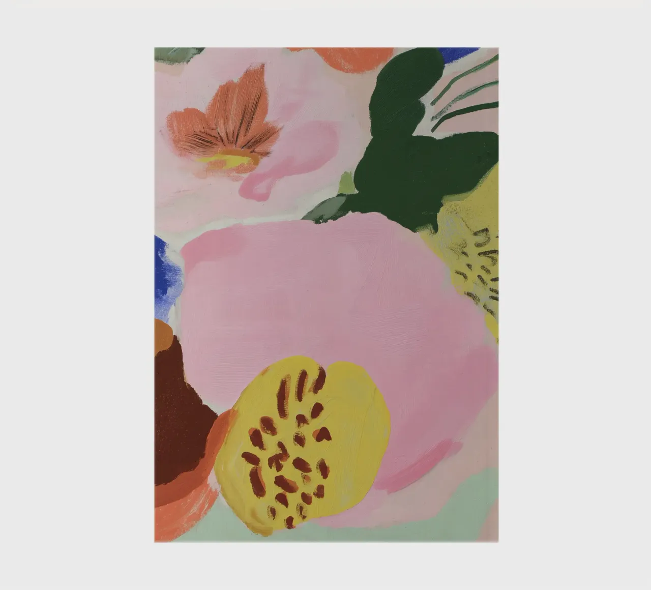 Abstract Flower Print, Floral Wall Art, Modern Poster notebook by Boheme