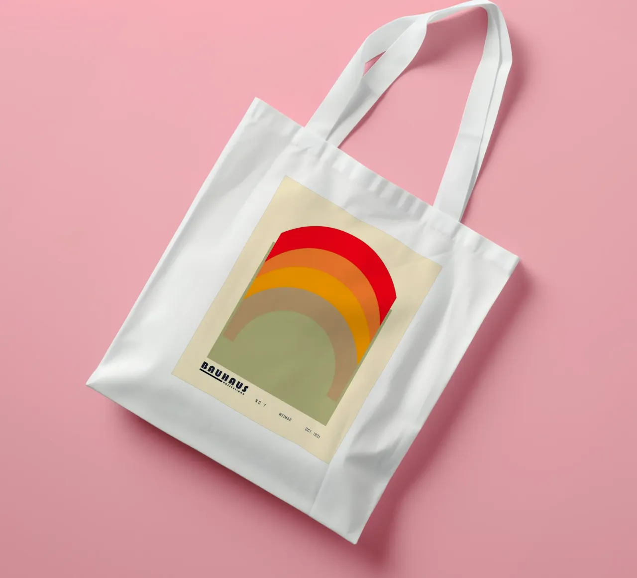 manifesto mostra bauhaus arco borsa in juta da Janine P McGuire