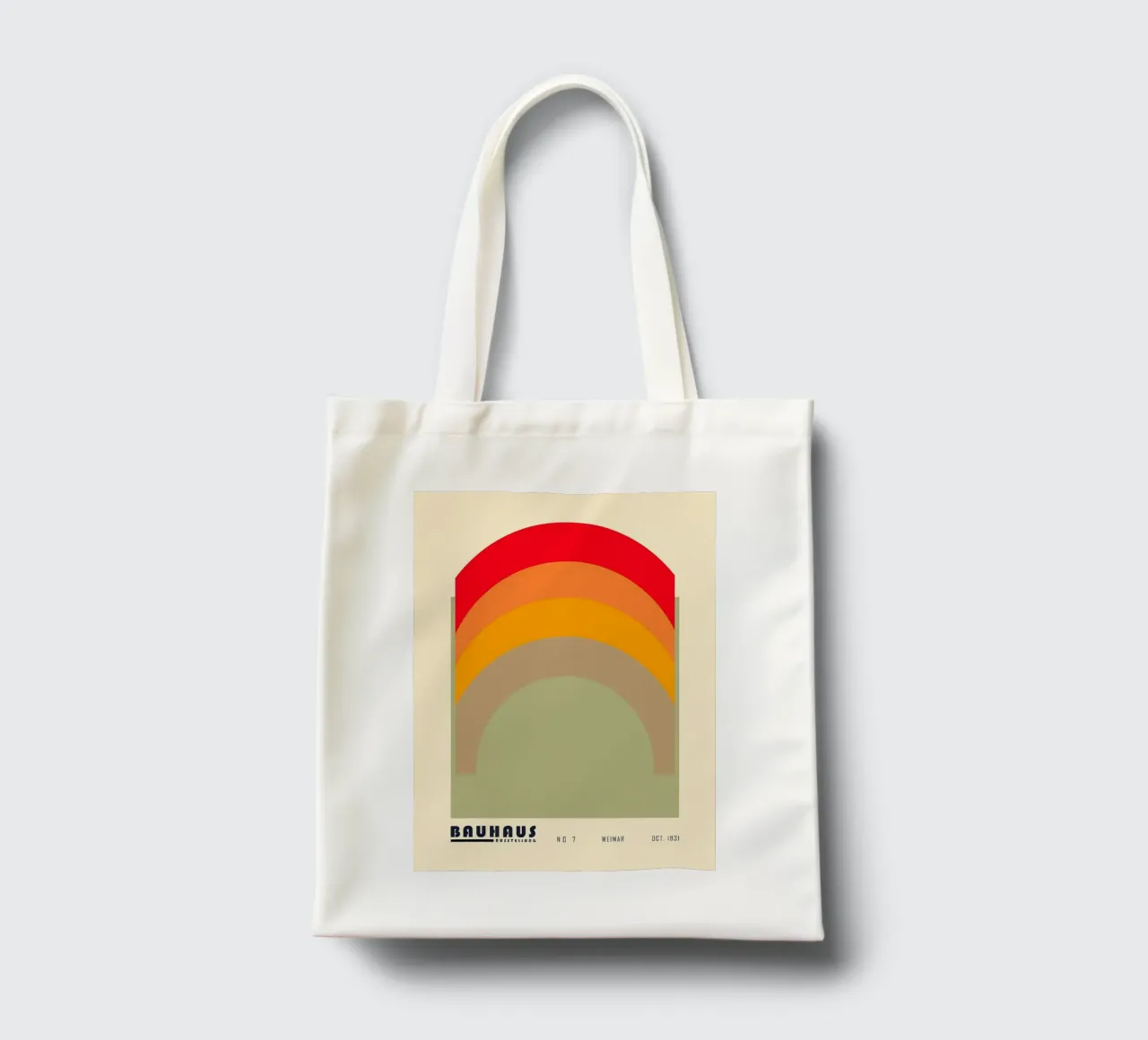 manifesto mostra bauhaus arco borsa in juta da Janine P McGuire