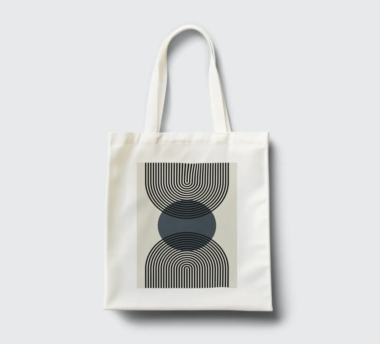 cerchi linee modelli simmetria borsa in juta da Janine P McGuire