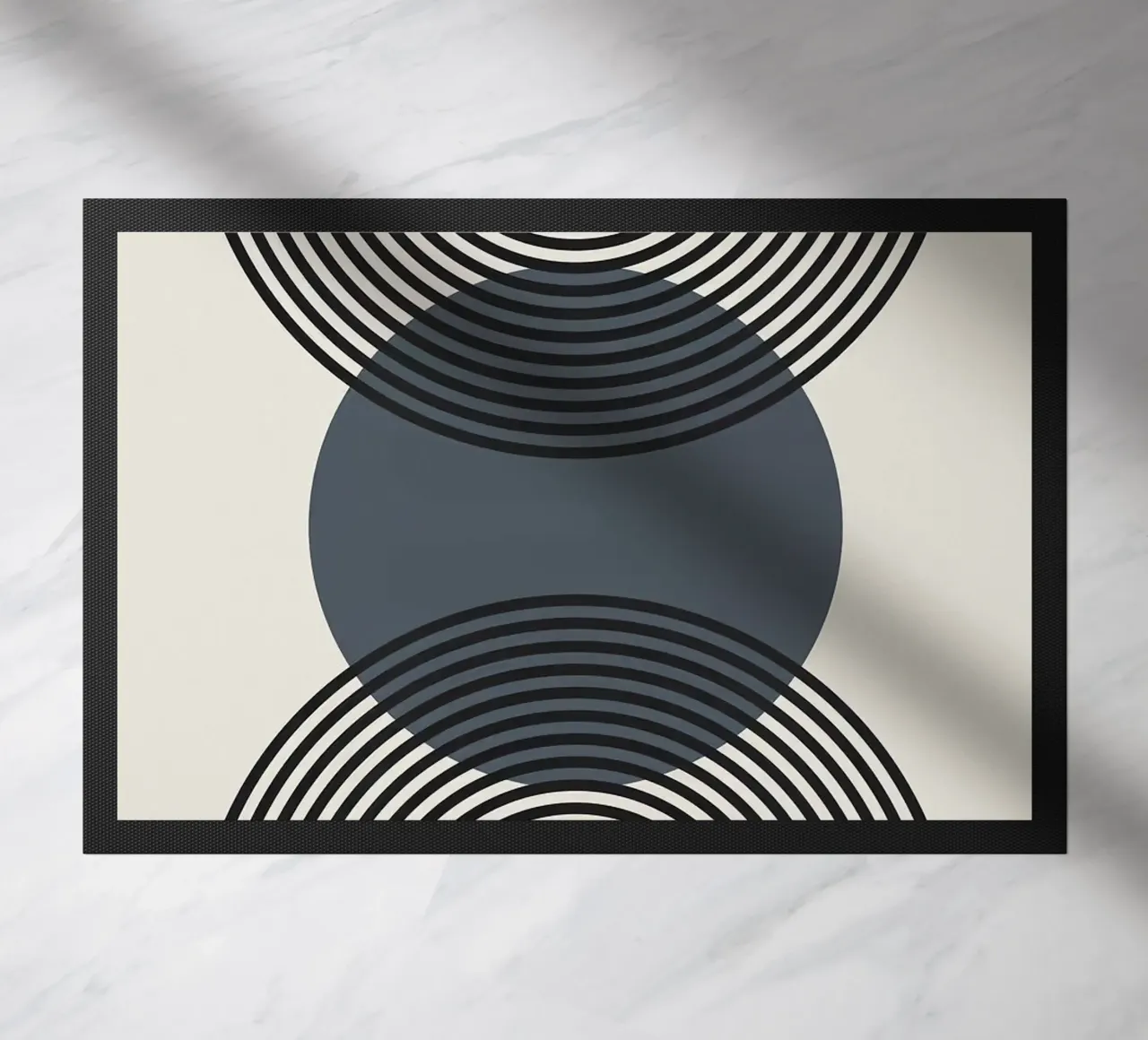 circles lines pattern symmetry doormat by Janine P McGuire