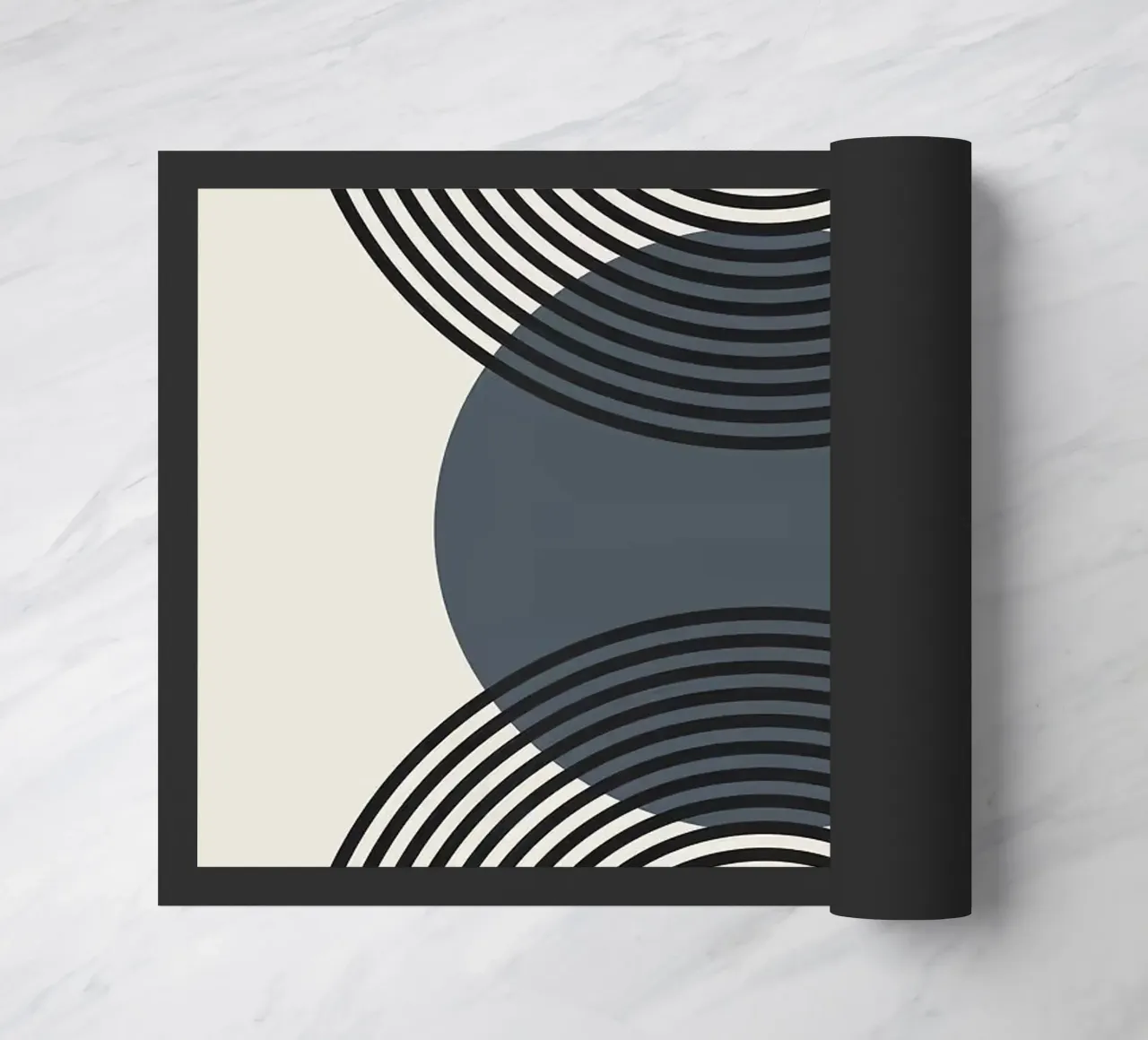 circles lines pattern symmetry doormat by Janine P McGuire