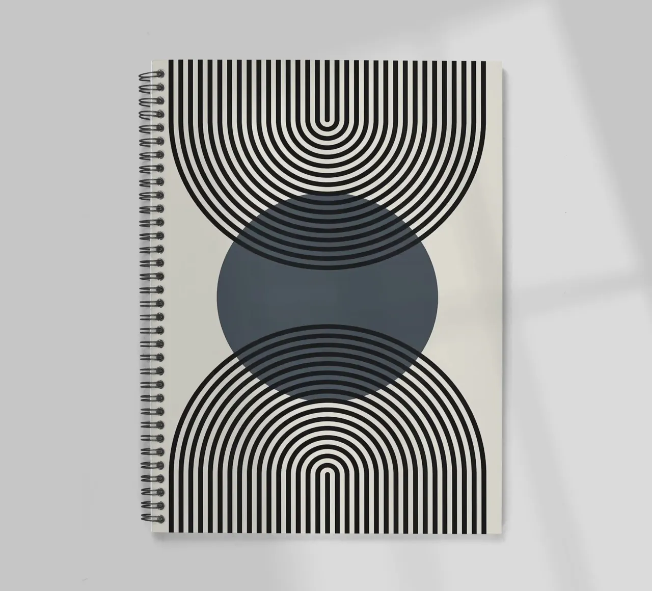 circles lines pattern symmetry spiral notebook by Janine P McGuire