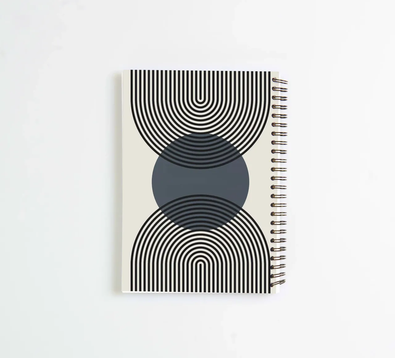 circles lines pattern symmetry spiral notebook by Janine P McGuire