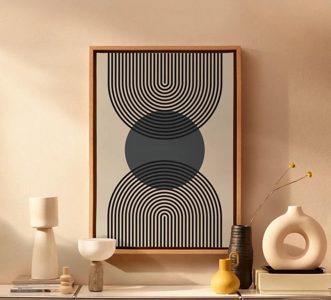 Kreise Linien Muster Symmetrie Leinwand von Janine P McGuire