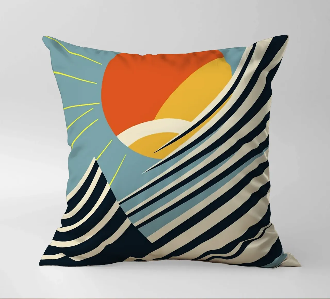 raggi di sole onde curve cuscino da Janine P McGuire