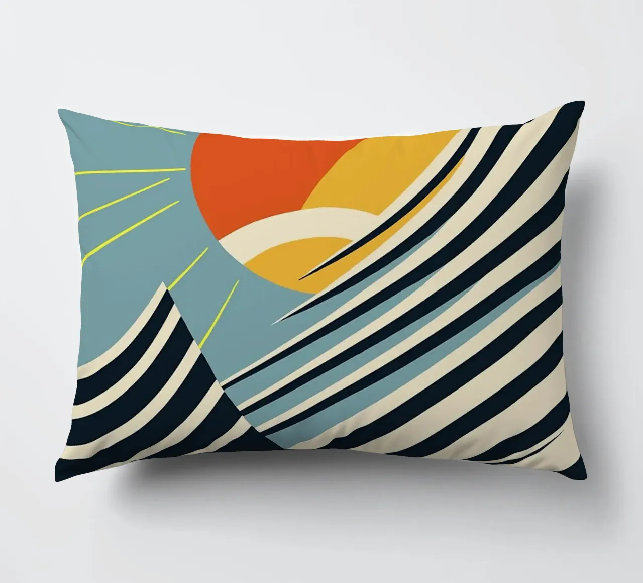 raggi di sole onde curve cuscino da Janine P McGuire