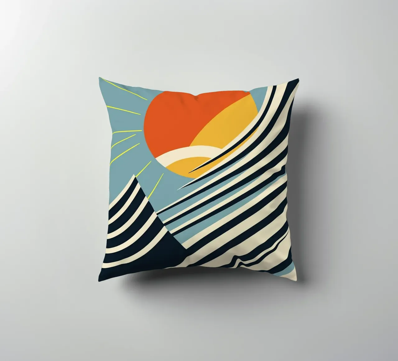 raggi di sole onde curve cuscino da Janine P McGuire