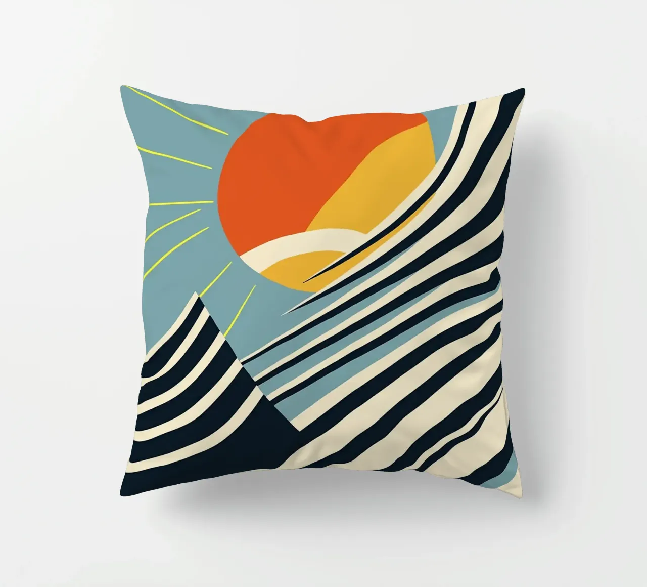 raggi di sole onde curve cuscino da Janine P McGuire