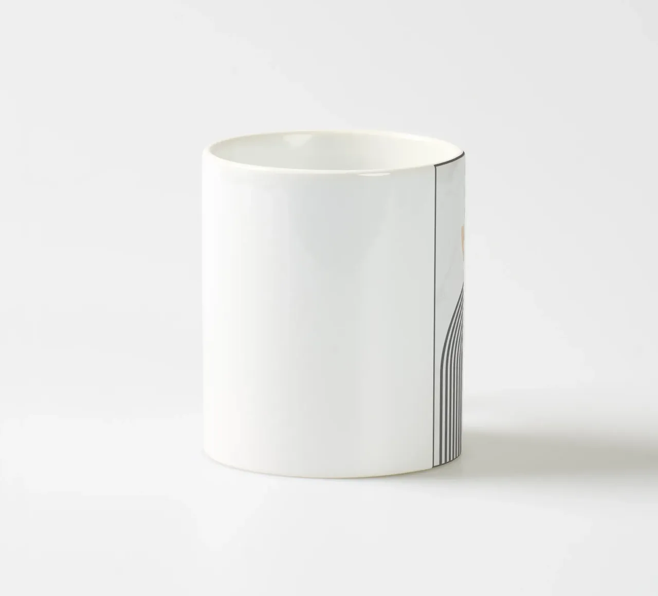 Minimalist concentric circles semi-circle orange circle ceramic mug by Janine P McGuire